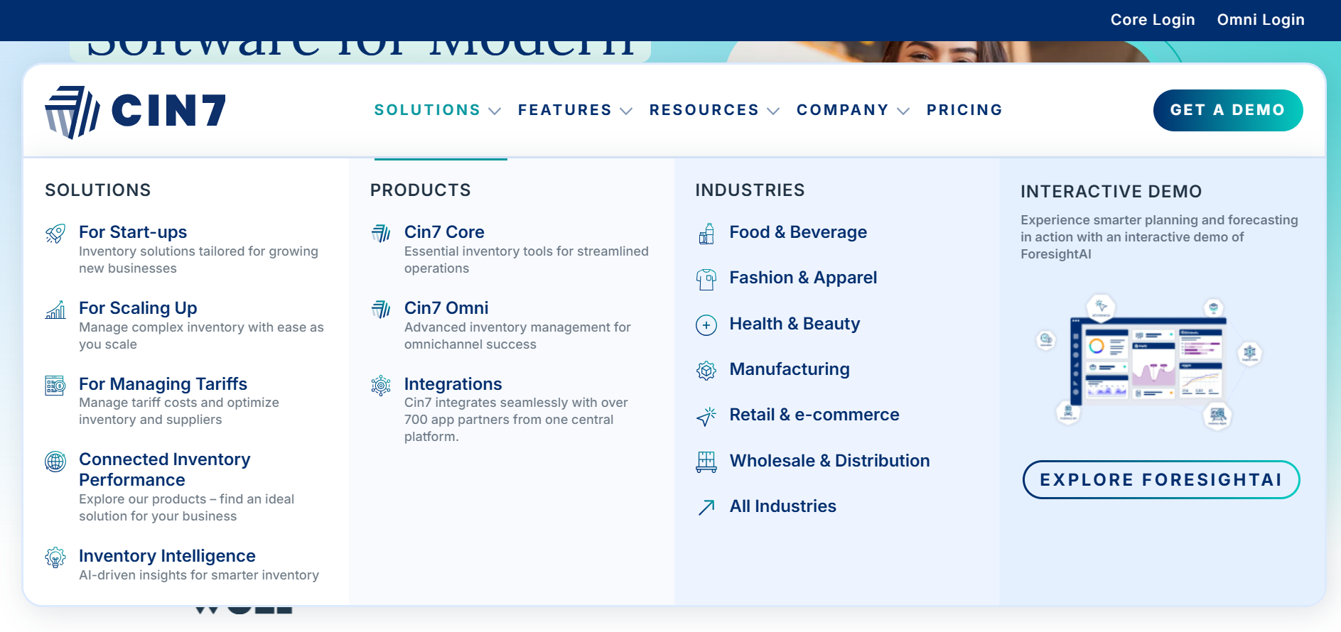 Cin7 Dashboard Overview showing real-time inventory analytics and sales metrics